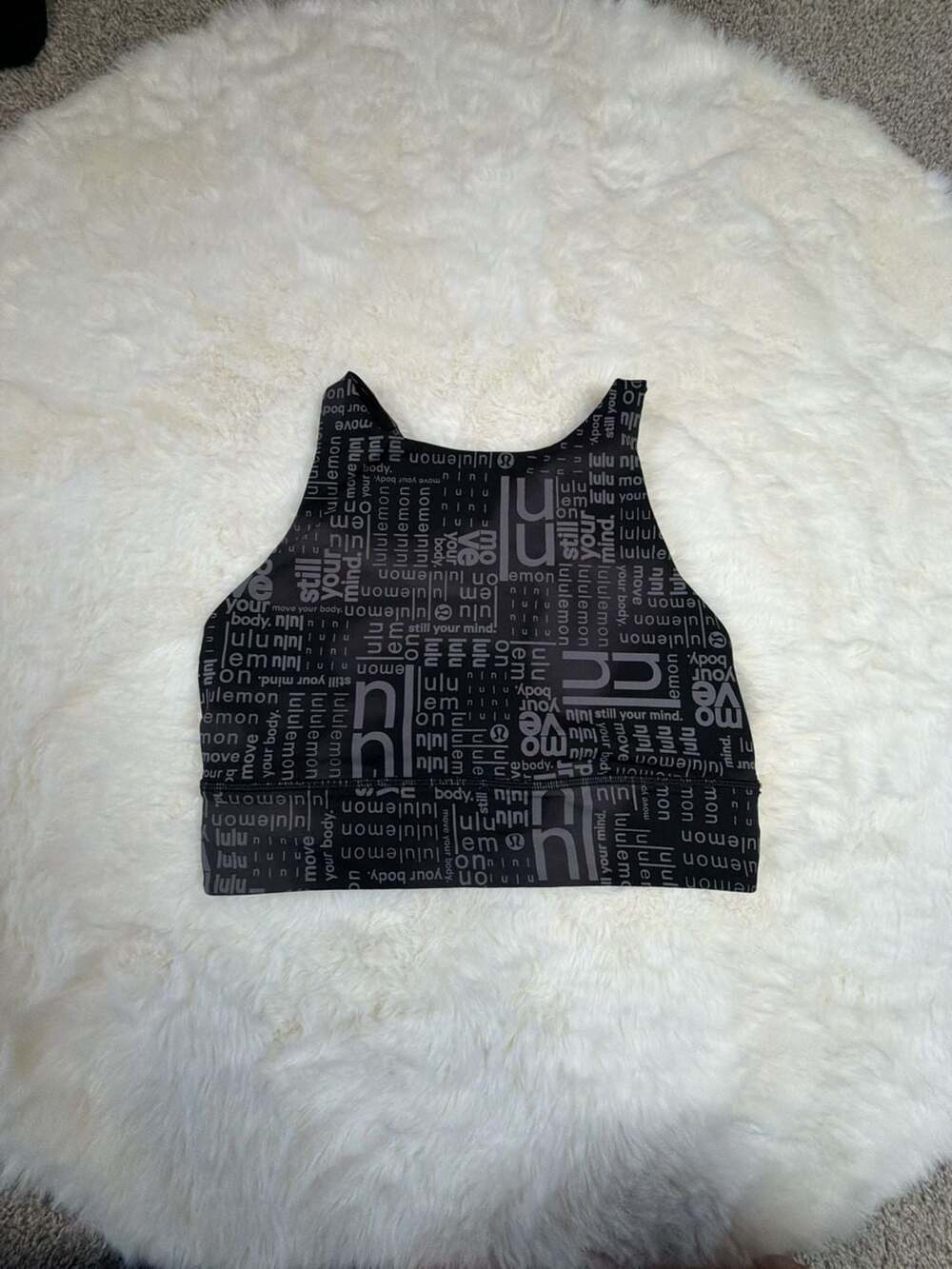 Lululemon Energy High-Neck Longline Bra Motif Ombre Black